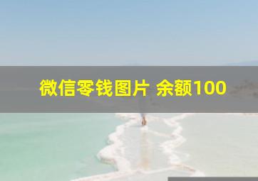 微信零钱图片 余额100